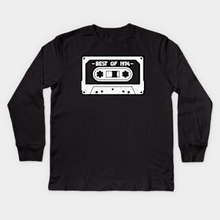 Best of 1974 Retro Cassette Tape 1974 Birthday Kids Long Sleeve T-Shirt